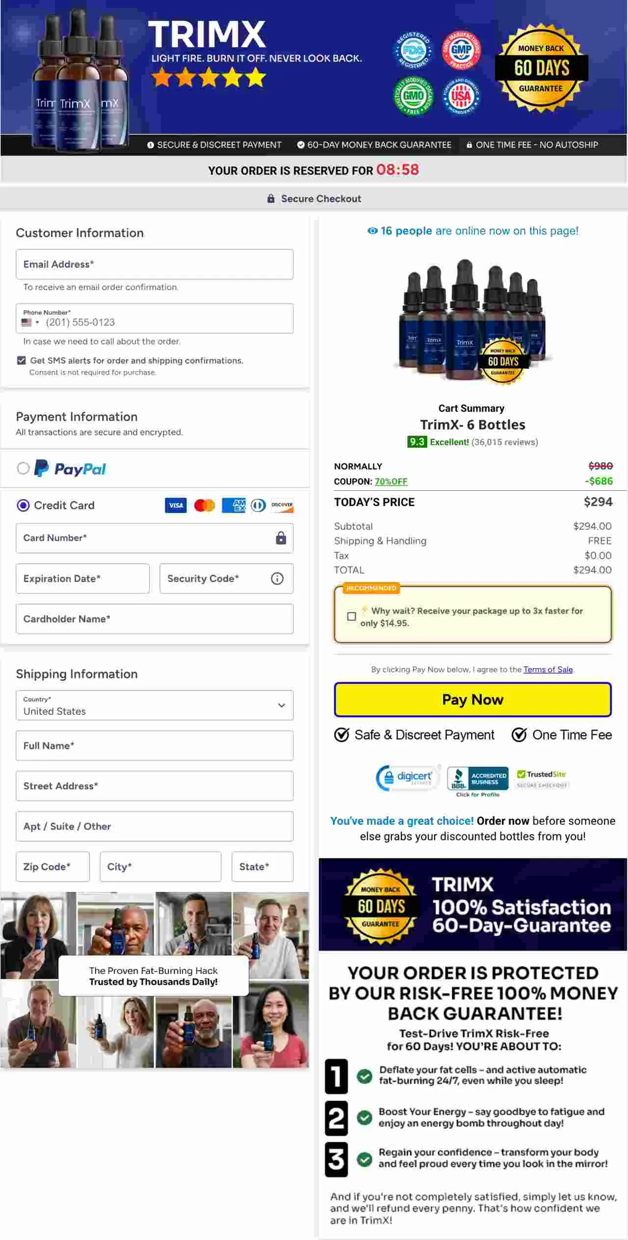 TrimX Shop Secure Checkout USA — Official 4-Pathway Liquid Drops